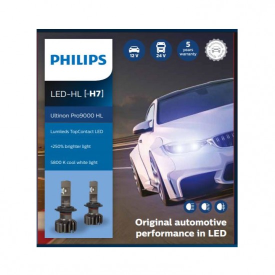 PHILIPS Ultinon Pro9000 LED H7 Lemputės